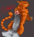  anthro balls big_penis blush canid canine canis death_(puss_in_boots) domestic_cat dreamworks duo english_text erection felid feline felis fur genitals huge_penis imminent_sex it&#039;ll_never_fit male male/male mammal orange_body orange_fur penis puss_in_boots_(dreamworks) puss_in_boots_the_last_wish sex size_difference text them_nasties white_body white_fur wolf 
