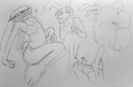  absurd_res anthro backsack balls bodily_fluids bra_and_panties clothed clothing curious_coyote flustered genitals glitch_productions graphite_(artwork) hi_res humanoid jax_(tadc) lagomorph leporid mammal monochrome partially_clothed penis rabbit rear_view small_penis solo sweat the_amazing_digital_circus traditional_media_(artwork) trans_(lore) trans_woman_(lore) underwear underwear_down 
