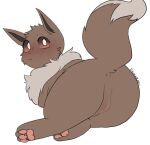  2022 anus brown_body brown_fur butt eevee feral freckledcoat fur generation_1_pokemon hi_res nintendo paws pokemon pokemon_(species) solo 