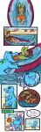  2018 3_fingers 3_toes absurd_res alpha_channel ambiguous_gender black_sclera blue_nose bottomwear brown_body brown_fur burping burping_up_clothing chespin clothing death dialogue digestion digital_media_(artwork) duo eclairscollection english_text fatal_vore feet fingers fur generation_2_pokemon generation_6_pokemon green_eyes gulp_(sound_effect) hi_res male nintendo open_mouth oral_vore pokemon pokemon_(species) shorts signature smug_grin speech_bubble swallowing swallowing_sound_effect swimming_pool tail text time_skip toes totodile vore 