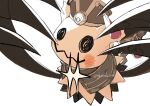  +_+ claws clothed_pokemon full_body grey_armor grey_hat hat hat_tassel korosliszt looking_at_viewer mimikyu mimikyu_(palace) pokemon pokemon_(creature) pokemon_unite simple_background solo standing white_background yellow_eyes 