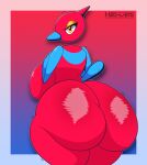  absurd_res anthro big_breasts blue_body breasts butt female generation_4_pokemon hexami hi_res looking_at_viewer nintendo pokemon pokemon_(species) pokemorph porygon-z red_body solo thick_thighs yellow_eyes 