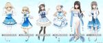  6+girls anklet bangs bare_legs bare_shoulders black_eyes black_hair black_pantyhose black_ribbon blonde_hair blue_background blue_bow blue_choker blue_eyes blue_footwear blue_theme bob_cut bow braid bridal_veil brown_eyes brown_hair capelet choker closed_mouth commentary_request darjeeling_(girls_und_panzer) dress drill_hair earmuffs earrings fang frilled_dress frilled_sleeves frills fur-trimmed_capelet fur-trimmed_dress fur-trimmed_sleeves fur_scarf fur_shawl fur_trim girls_und_panzer girls_und_panzer_senshadou_daisakusen! gloves green_eyes hair_bow hair_ornament hair_ribbon half-closed_eyes hand_in_own_hair hat high_collar high_heels highres hime_cut jewelry katyusha_(girls_und_panzer) light_smile long_dress long_hair long_sleeves looking_at_viewer looking_to_the_side low-tied_long_hair marie_(girls_und_panzer) mature_female medium_dress medium_hair mika_(girls_und_panzer) multiple_girls necklace nishizumi_shiho off-shoulder_dress off_shoulder official_alternate_costume official_art open_mouth pantyhose petticoat print_dress print_pantyhose ribbon shawl sheer_pantyhose shimada_chiyo short_dress short_hair short_sleeves side_slit skirt_hold sleeveless sleeveless_dress smile snowflake_print standing standing_on_one_leg star_(symbol) stole strapless strapless_dress tiara translated twin_braids veil watermark white_capelet white_dress white_gloves white_headwear white_pantyhose white_sleeves 