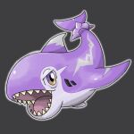  absurdres colored_skin fakemon fish_tail highres luanhon13 no_humans open_mouth original purple_skin shark shark_fin shark_tail sharp_teeth simple_background swimming tail teeth 