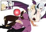  1boy 1girl absurdres aether_(genshin_impact) arlecchino_(genshin_impact) ass bad_source breasts clothed_sex cosplay genshin_impact highres huge_ass impregnation large_breasts large_penis morrigan_aensland morrigan_aensland_(cosplay) oriimello penis thighs vaginal wings 