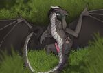  dragon erection feral flamingtitania genitals grass lying male on_back penis plant quadruped solo 