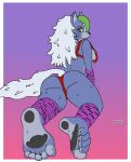 absurd_res animatronic anthro anthrofied big_breasts big_butt bodily_fluids breasts butt canid canine canis clothing digital_media_(artwork) feet female five_nights_at_freddy's five_nights_at_freddy's:_security_breach foot_fetish foot_focus fur hair hi_res hindpaw machine mammal panties paws pixel_(artwork) priipit purple_body rear_view robot roxanne_wolf scottgames simple_background solo steel_wool_studios sweat sweatdrop sweaty_feet sweaty_legs sweaty_thighs tail thick_thighs underwear white_hair wolf yellow_eyes