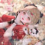 1girl baby_animal black_bow blonde_hair bow chinese_commentary commentary_request dog hair_ornament jewelry long_hair original pet portrait puppy ribbon xixizi 