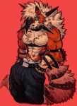 2026 abs absurd_res accessory amber_eyes anthro arm_tuft athletic athletic_male barazoku belly_tuft belt belt_buckle biceps big_pants biped black_clothing black_sclera blep body_hair bottomwear bracelet buckle bulge canid canine chest_tuft claws clothed clothing collar countershade_fur countershade_torso countershading denim denim_bottomwear denim_clothing dipstick_ears dog_tags dusk_lycanroc ear_markings elbow_tuft electronics fangs first_person_view fluffy fluffy_body fur game_freak generation_3_pokemon generation_7_pokemon graphite_(artwork) hair hand_in_pocket harness hatching_(art) hi_res ink jewelry jwbash kyoto_rex legendary_pokemon looking_away lycanroc male male_anthro mammal markings multicolored_body multicolored_ears multicolored_fur multicolored_hair muscle_tone muscular muscular_anthro muscular_arms muscular_male navel neck_tuft nintendo one_eye_obstructed orange_background pants pecs pinup pockets pokemon pokemon_(species) pose rayquaza scar selfie shaded shiny_pokemon shirtless_anthro shirtless_male shoulder_tuft simple_background sketch smile solo spiked_belt spiked_bracelet spiked_collar spikes spiky_hair standing tail tail_tuft tan_background tan_body teeth tight_clothing tongue tongue_out topless traditional_media_(artwork) triceps tuft two_tone_body two_tone_fur white_body white_fur white_hair yellow_body yellow_eyes yellow_fur