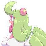  commentary cutting_hair daily-tsareena english_commentary green_hair highres juice pink_eyes pokemon pokemon_(creature) severed_hair tsareena 
