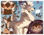 absurd_res anal animal_genitalia anthro arkailart breath canid canine deep_rimming deer duo face_in_ass floating_heart fluffy_butt fox genitals heart_symbol hi_res internal internal_anal leg_grab licking male male/male mammal oral panting praise rimming sex sheath thick_sheath thigh_grab tongue