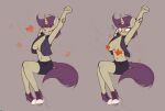 1_horn 2022 anthro autumn_leaves bar_emanata biped blush blush_lines bottomwear breasts clothed clothed_anthro clothed_female clothing collarbone constricted_pupils convenient_censorship digital_drawing_(artwork) digital_media_(artwork) emanata english_description equid equine exposed_breasts eye_through_hair eyebrow_through_hair eyebrows eyelashes eyes_closed fan_character female footwear friendship_is_magic full-length_portrait hair hasbro hi_res horn inner_boob lavrushka_(oc) looking_at_breasts looking_at_own_breasts looking_at_self mammal midriff my_little_pony mythological_creature mythological_equine mythology navel portrait pupils purple_hair purple_tail rexyseven sequence shoes shorts sitting small_pupils sneakers solo stretching tail topwear translucent translucent_hair under_boob unicorn vest wardrobe_malfunction