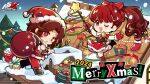  1boy 1girl artist_request blush boots bow box brown_hair candy candy_cane character_snowman chibi christmas_present christmas_stocking christmas_tree dress food gift gift_box gloves hair_bow hat highres holding holding_sack holding_wand kamishiro_nagisa lufel_(p5x) merry_christmas official_art on_roof on_rooftop one_eye_closed open_mouth persona persona_5 persona_5:_the_phantom_x persona_5_the_royal ponytail red_bow red_eyes red_gloves red_hair sack santa_costume santa_dress santa_hat scarf smile snow snow_on_roof snowman third-party_source tree wand yoshizawa_kasumi 