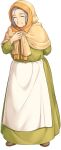  1girl artist_request closed_eyes full_body game_asset grey_hair highres hood hood_up legend_clover light_smile long_sleeves official_art old old_woman old_woman_(legend_clover) solo transparent_background warts 