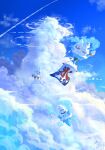  blue_sky closed_eyes cloud commentary_request drooling evolutionary_line food highres holding holding_ice_cream_cone ice_cream_cone innertube mouth_drool natu_a0z0ra no_humans open_mouth outdoors pokemon pokemon_(creature) pokemon_focus sky smile swim_ring vanillish vanillite vanilluxe 
