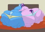  absurd_res alternate_version_at_source big_butt blue_body blue_hair blue_tail butt clothing digital_media_(artwork) duo equid equine female feral friendship_is_magic hair hasbro hi_res horn huge_butt huge_thighs hyper hyper_butt hyper_hips hyper_thighs lupin-quill mammal morbidly_obese morbidly_obese_female morbidly_obese_feral multicolored_hair my_little_pony obese obese_female obese_feral overweight overweight_female overweight_feral panties pink_body starlight_glimmer_(mlp) tail thick_thighs trixie_(mlp) two_tone_hair two_tone_tail underwear unicorn 