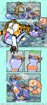amphibian animal_genitalia animal_penis anthro backsack balls belly big_belly big_tongue blizzate bloated butt chasing chimera comic dominant dominant_female erection feet felid feline feline_genitalia feline_penis felis female female_pred feral flirting forest forest_background frog genitals glistening glistening_body glistening_butt hi_res hybrid leg_markings licking licking_lips long_tongue male male/female male_prey mammal markings membrane_(anatomy) mouth_shot neck_bulge open_mouth oral pawpads paws penile penis penis_lick plant predator/prey raining scratch_the_wildcat sex socks_(marking) spots spotted_body striped_body stripes swallowing toes tongue tongue_out tree unknown_species vore webbed_feet webbed_hands wildcat