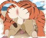  2boys anal animal_ears anus artist_name ass bara barefoot beach blue_sky claws closed_eyes cloud completely_nude dated english_commentary erection fangs fortnite furry furry_male highres kingston_(fortnite) ligoniblack lion_boy lion_ears lion_mane male_focus male_penetrated mountainous_horizon multiple_boys nude ocean open_mouth oscar_(fortnite) pawpads penis sand shore signature sky tail testicles tiger_boy tiger_ears tiger_stripes tiger_tail whiskers yaoi 