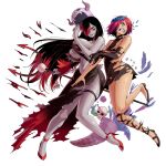  1boy 1girl apple battle_damage bident black_dress black_hair black_lips black_nails blue_eyes breasts carrot colored_skin cornucopia crossdressing crossdressing_(mtf) dress elbow_gloves fake_horns fingernails fire_emblem fire_emblem_heroes food frown fruit full_body gloves grapes greek_mythology grey_skin hades_(wanderjegson) hair_over_one_eye hand_up helmet high_heels holding holding_polearm holding_weapon horned_helmet horns husband_and_wife large_breasts laurel_crown lipstick long_hair makeup mole mole_on_breast multicolored_hair multiple_moles nail_polish navel original parody persephone_(wanderjegson) pink_hair plunging_neckline polearm purple_hair red_hair red_shoes sharp_teeth shoes short_dress short_hair side_slit skull-shaped_hat skull_belt skull_on_head sleeveless sleeveless_dress smile teeth torn_clothes torn_dress torn_gloves trap two-tone_hair underboob v-shaped_eyebrows wanderjegson weapon 