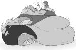  anthro belly big_belly big_butt burping butt canid canine canis chimera_ant clothing eating food huge_belly huge_butt hunter_x_hunter male mammal meat morbidly_obese morbidly_obese_male obese obese_male open_mouth overweight overweight_male sharp_teeth sharpt00th solo teeth torn_clothing weight_gain welfin_(hunter_x_hunter) wolf 