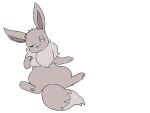 2026 ambiguous_feral ambiguous_gender dipstick_tail eevee eyes_closed feet feral fluffy fluffy_tail full-length_portrait fur generation_1_pokemon happy hi_res hindpaw looking_at_viewer markings monochrome neck_tuft nintendo one_eye_closed open_mouth open_smile pawpads paws pointy_ears pokemon pokemon_(species) portrait semi-anthro simple_background sketch smile solo tail tail_markings tuft white_background wink winking_at_viewer yakiniku628