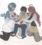 areola balls biped bodily_fluids bottomwear breasts clothed clothing cum dr._voir eyewear female gardevoir generation_3_pokemon genital_fluids genitals glasses handjob hi_res humanoid jingzhou14848 male male/female nintendo nipples penile penis pokemon pokemon_(species) pubes sex topwear vulva