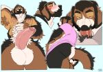 absurd_res anthro armpit_hair balls beard big_balls big_butt big_penis bluesh body_hair butt canid canine canis clothing disembodied_penis domestic_dog duo erection facial_hair fellatio floppy_ears genitals glans hair hair_bun hairy hi_res male male/male male_penetrated male_penetrating male_penetrating_male mammal musclegut muscular muscular_anthro muscular_male mustache nipples nude nude_male oral penetration penile penis sex shirt solo t-shirt tail topwear