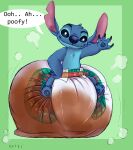 alien anthro blue_body blue_fur chest_tuft dialogue diaper disney feces fur hi_res kestrelslitterbox lilo_and_stitch male mammal soiled_diaper soiling solo stitch_(lilo_and_stitch) text tuft unclean_diaper used_diaper