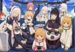  6+girls :i aris_(armed)_(blue_archive) aris_(blue_archive) black_bodysuit black_hairband black_halo black_thighhighs blonde_hair blue_archive blue_gloves blush bodysuit breast_rest breasts bright_pupils carried_breast_rest carrying closed_eyes coffee_mug commentary controller couch cup eimi_(armed)_(blue_archive) eimi_(blue_archive) game_controller gloves green_halo grey_hair hairband half_updo halo himari_(armed)_(blue_archive) himari_(blue_archive) holding holding_controller holding_cup holding_game_controller hugging_object indoors jacket kei_(blue_archive) kei_(student)_(blue_archive) large_breasts leotard light_frown long_hair low-tied_sidelocks malkuth_(blue_archive) midori_(armed)_(blue_archive) midori_(blue_archive) momoi_(armed)_(blue_archive) momoi_(blue_archive) mug multiple_girls no_shoes open_mouth pantyhose piisu pillow pillow_hug pink_halo playing_games pointing pointing_at_viewer pointy_ears ponytail powered_wheelchair red_hair rio_(armed)_(blue_archive) rio_(blue_archive) sidelocks sitting smile thighhighs toki_(armed)_(blue_archive) toki_(blue_archive) untranslatable_commentary v-shaped_eyebrows vaginal wheelchair white_jacket white_leotard white_pantyhose white_pupils yellow_halo yuzu_(blue_archive) 