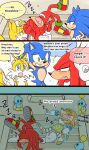  2025 anthro bandage bandaged_foot bandaged_head bandaged_leg blue_body blue_eyes blue_fur blush canid canine chao_(sonic) clothing comic dialogue echidna english_text eulipotyphlan eyelashes fangs female footwear fox fur gloves green_eyes group handwear hedgehog hi_res knuckles_the_echidna male mammal miles_prower monotreme open_mouth orange_body orange_fur purple_eyes red_body red_fur sega shoes sleeping sonic_adventure sonic_the_hedgehog sonic_the_hedgehog_(series) tail teeth text tikal_the_echidna tongue tongue_out white_body white_fur yellow_body yellow_fur yotsumeddd 