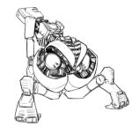  1girl arm_support ass ass_focus bra breasts clothed_robot commentary english_commentary exposed_internal_machinery facing_back faux_traditional_media from_behind full_body greyscale highres humanoid_robot joints kneeling medium_breasts monochrome on_floor onni_vanilla original panties presenting_own_ass presenting_own_body robot robot_girl robot_joints science_fiction simple_background sketch soles solo striped_bra striped_clothes striped_panties underwear underwear_only white_background 
