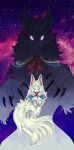  absurdres animal claws commentary dual_persona fate/grand_order fate_(series) fou_(fate) highres nebula neon_(theneonflower) no_humans purple_eyes solo space 