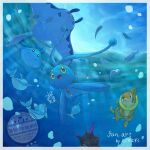  air_bubble antennae black_eyes blue_skin bubble buizel colored_sclera colored_skin commentary_request dolphin eel finizen fins fish gem highres manaphy manta_ray mantine mantyke no_humans open_mouth orange_fur overqwil pokemon pokemon_(creature) pokemon_focus puffer_fish red_gem remoraid smile spikes swimming tail tokkempon tynamo underwater water water_type_theme_(pokemon) yellow_sclera 