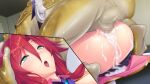  1boy 1girl ahegao arch_clover ass blush boy_on_top breasts censored cum cum_in_pussy cum_overflow empty_eyes folded fucked_silly game_asset green_eyes hair_between_eyes hetero long_hair lying magical_girl mating_press monster mosaic_censoring non-web_source official_art on_back open_mouth orgasm penis pussy rape red_hair rolling_eyes satou_takumi self-datamine sephilia_grandeel sex shinsou_kenki_arch_saver shiny_skin skirt tears testicles tongue tongue_out vaginal variant_set visual_novel_cg 
