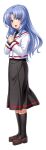  1girl :o black_skirt black_socks blue_hair blush full_body game_asset hair_intakes inoino kneehighs kouyoku_senki_exs-tia kuon_kyouko large_variant_set loafers long_hair long_skirt long_sleeves looking_at_viewer non-web_source official_art open_mouth own_hands_together purple_eyes sailor_collar school_uniform self-datamine shirt shoes simple_background skirt socks solo standing surprised tachi-e transparent_background variant_set white_sailor_collar wide-eyed 