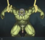  abruptus balls facial_piercing fangs genitals green_body green_skin humanoid humanoid_pointy_ears male muscular muscular_male muscular_thighs nipples nose_piercing nose_ring orc penis piercing ring_piercing solo teeth varok_saurfang_(warcraft) vein veiny_penis 