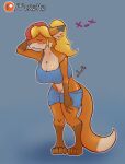 anthro big_breasts big_butt breasts butt canid canine curvy_figure female fox foxette foxette_(foxette) genitals hi_res huge_breasts humanoid mammal nipples pussy pussy_peek red_fox solo voluptuous 