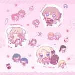  >:) >_< 6+girls :3 :o amaya_tsubame apron arimura_mao asymmetrical_bangs black_hair blonde_hair blue_eyes blunt_bangs blush bow bowl box braid brown_hair candy chibi chibi_only choco_girl chocolate chocolate_print closed_eyes commentary_request corset cupcake drink_carton food food_print french_braided_twintails frilled_apron frills gakuen_idolmaster gradient_hair green_eyes grey_hair hair_between_eyes hair_bun hair_ornament hair_ribbon hairclip hanami_saki hanami_ume happy_mille-feuille_(idolmaster) hataya_misuzu heart heart-shaped_box heart-shaped_chocolate heart-shaped_food heart_apron high_ponytail highres himesaki_rinami holding holding_chocolate holding_food idolmaster juo_sena katsuragi_lilja kuramoto_china letter long_hair looking_at_another love_letter low_twin_braids milk_carton multicolored_hair multiple_girls one_eye_closed orange_eyes orange_hair parallel_hairclips pastry_bag pearl_hairband pink_hair ponytail purple_hair ribbon shinosawa_hiro shiun_sumika short_hair siblings single_hair_bun sisters tsukimura_temari twin_braids v-shaped_eyebrows valentine whisk white_apron white_corset wotoha 