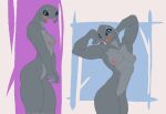  2022 abs alien black_sclera blue_eyes breasts f_draws female genitals grey_body halo_(series) hi_res microsoft muscular muscular_female nipples nude nude_female pussy sangheili solo standing xbox_game_studios 