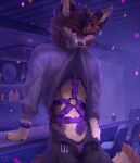 alcohol alcohol_bottle alikars animal_genitalia animal_penis anthro balls bar bedroom_eyes belt beverage beverage_bottle biped bottle bottomwear brown_body brown_fur canid canine canine_genitalia canine_penis canis cheek_tuft clock clothed clothed_anthro clothed_male clothing clothing_lift colored container detailed_background digital_drawing_(artwork) digital_media_(artwork) erection facial_tuft flashing fluffy fluffy_tail front_view fur furniture genitals grey_clothing hair harness hi_res inside looking_at_viewer male male_anthro mammal multicolored_body narrowed_eyes neck_tuft neon_lights open_bottomwear open_clothing pants partially_clothed partially_clothed_male penis presenting presenting_penis purple_clothing purple_eyes purple_penis purple_shirt purple_topwear purple_underwear rune_(diamondfox148) seductive shaded sheath shirt shirt_lift smile smiling_at_viewer snout solo tail tan_body tan_fur teasing topwear tuft underwear undressing wolf zipper