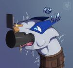 bdsm bodily_fluids bondage bound collar dildo dildo_in_mouth drooling facial_piercing feral gag gagged gagging generation_2_pokemon hi_res key legendary_pokemon lock lugia male n1k0 nintendo nose_piercing nose_ring open_mouth oral oral_penetration padlock penetration piercing pokemon pokemon_(species) ring_piercing saliva sex_toy sex_toy_in_mouth sex_toy_insertion solo submissive tongue tongue_out tongue_piercing white_body