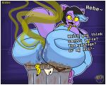 2025 5:4 anthro anus_outline artist_logo barefoot bent_over big_breasts big_butt black_hair blue_highlights bodily_fluids border breasts butt butt_focus catty_cattenheimer clothing dated describing_smell digital_drawing_(artwork) digital_media_(artwork) domestic_cat ear_piercing ear_ring english_text eyelashes fangs fart fart_fetish feet felid feline felis female fur hair hi_res highlights_(coloring) hindpaw huge_butt laugh logo looking_at_viewer looking_back looking_back_at_viewer mammal messy noodlebomb45 open_mouth open_smile overalls overweight overweight_anthro overweight_female pawpads paws piercing presenting presenting_hindquarters purple_body purple_fur ring_piercing signature simple_background sitting sitting_on_trash_can smelly smelly_butt smile solo stink_fumes sweat sweat_stain sweatdrop sweaty_butt sweaty_clothing tail talking_to_viewer teeth text trash trash_can undertale undertale_(series) whisker_spots white_border yellow_sclera