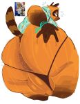animal_crossing anthro anus balls big_butt bottomless bottomless_anthro bottomless_male brown_body brown_fur butt canid canine clothed clothing clothing_aside facial_markings fur gat0pussy24 genitals head_markings hi_res huge_butt low-angle_view male mammal markings mask_(marking) multicolored_body multicolored_fur narrowed_eyes night nintendo perineum raccoon_dog redraw striped_markings striped_tail stripes tail tail_markings tanuki thick_thighs thong thong_aside tom_nook_(animal_crossing) two_tone_body two_tone_fur underwear underwear_aside wide_hips