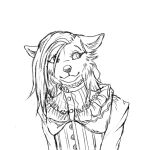  anthro big_eyes blouse canid canine canis clothing corset crowsfire cute_expression digital_drawing_(artwork) digital_media_(artwork) digital_sketch female goth hi_res icon lingerie mammal sketch topwear wolf wolfie_(crowsfire) 