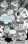 anthro big_breasts body_modification breasts comic cricetid cybernetics dialogue drone dronification english_text etiennette felid feline female fur genetically_modified group hamster hi_res hypnosis hypnotic_eyes lights machine male mammal markings mind_control modification otter_girl robotification rodent slave smagadoodle spots spotted_markings tech_control text