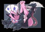 3_toes absurd_res ambiguous/ambiguous ambiguous_gender anal anthro black_body black_ears black_fur butt duo easel_(character) feet foot_ring fur generation_4_pokemon head_accessory hi_res kerolink long_tongue nintendo oral paws pink_body pink_fur pointy_ears pokemon pokemon_(species) purple_eyes rimming ring rodricoro sex spikes symbiote toes tongue weavile white_body white_ears white_eyes white_fur