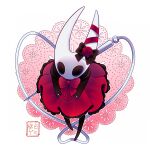 1:1 2026 2_horns absurd_res arthropod biped bow_ribbon cloak clothed clothing female hi_res hiiroyami hollow_eyes hollow_knight_(franchise) horn hornet_(hollow_knight) red_cloak red_clothing solo team_cherry
