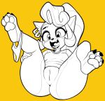 3_toes 4_fingers activision anthro bandicoot big_butt blush breasts butt claws clothed clothing clothing_around_one_leg coco_bandicoot crash_bandicoot_(series) crotch_lines dongitos ear_piercing ear_ring eyebrow_slit eyebrows fangs fat_mons feet female fingers genitals hi_res mammal marsupial open_mouth open_smile panties panties_around_one_leg panties_down partially_clothed pawpads piercing plump_labia presenting presenting_vulva ring_piercing small_breasts smile solo spread_legs spreading teeth thick_thighs toe_claws toes underwear underwear_around_one_leg underwear_down vulva wide_eyed