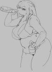 2024 anthro arms_bent belly bent_arm bent_leg bent_legs big_breasts biped bottomless bottomless_anthro bottomless_female bra bra_only breasts can clothed clothed_anthro clothed_female clothing container digital_drawing_(artwork) digital_media_(artwork) domestic_pig drinking ears_down eyebrow_through_hair eyebrows eyelashes female female_anthro greyscale hair half-closed_eyes holding_can holding_container holding_object kemono korean_description liquid long_hair mammal meckmeck00124 monochrome narrowed_eyes navel overweight overweight_anthro overweight_female pivoted_ears portrait sketch snout solo standing suid suine sus_(pig) thin_eyebrows three-quarter_portrait three-quarter_view translucent translucent_hair underwear underwear_only wide_hipped_anthro wide_hipped_female wide_hips