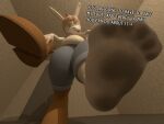 3d_(artwork) 4:3 absurd_res anthro blue_bottomwear blue_clothing blue_jeans blue_pants bodily_fluids boots bottomwear breasts brown_boots brown_clothing brown_footwear clothing colonthreeguy denim denim_bottomwear denim_clothing dialogue digital_media_(artwork) feet female foot_fetish foot_focus footwear gesture hair hand_gesture hi_res holding_clothing holding_footwear holding_object holding_shoes jeans lagomorph leporid lint louanne_(unsavory_stash) mammal orange_hair overweight overweight_female pants pointing pointing_at_viewer rabbit shoes smelly smelly_feet smelly_socks socks solo sweat sweaty_clothing sweaty_feet sweaty_footwear sweaty_socks white_clothing white_footwear white_socks